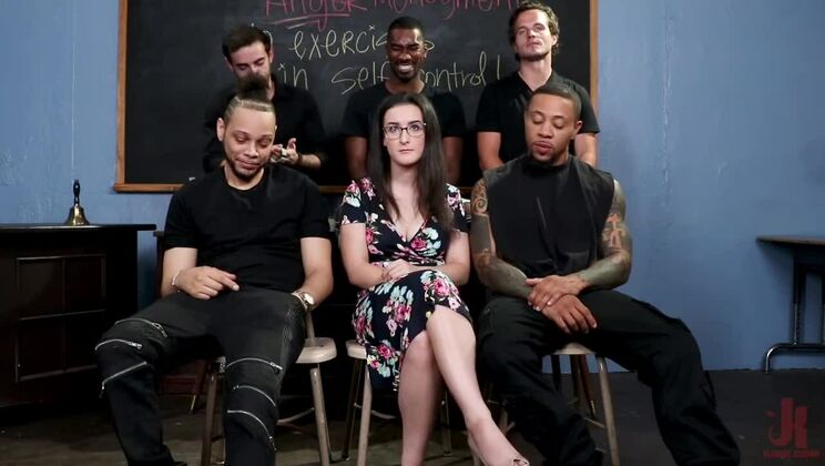 Naughty Students Give Teacher Lyra a Gangbang Gift