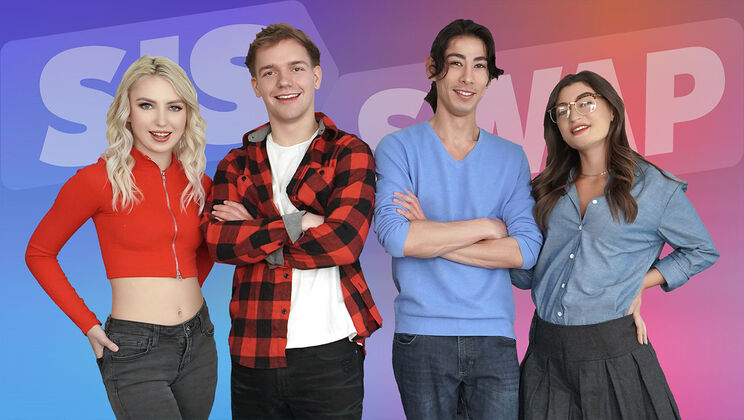 [SisSwap] - Foursome of Facial Cumshots - David Lee - Mae Milano - Britt Blair - Joshua Lewis