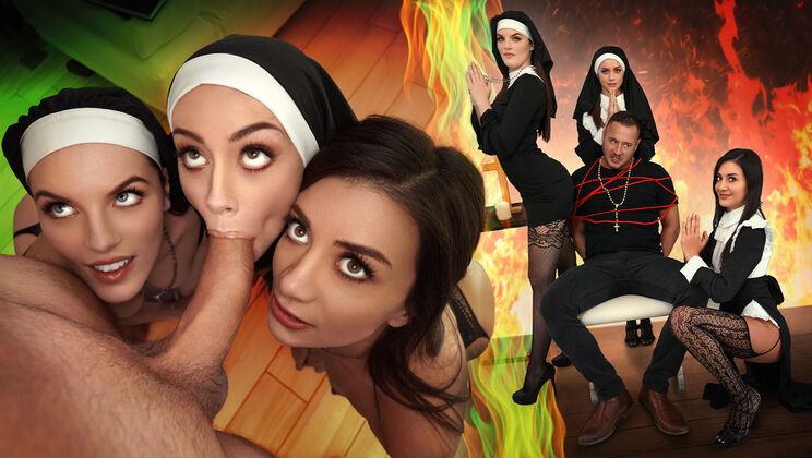 [BFFs] - Tanned Nun Selena Love Fucks Like a Devil - Danny Mountain - Natalie Brooks - Fiona Frost - Selena Love